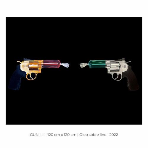 GUN I, II - 120 x 120 cm - Oleo sobre lino - 2022